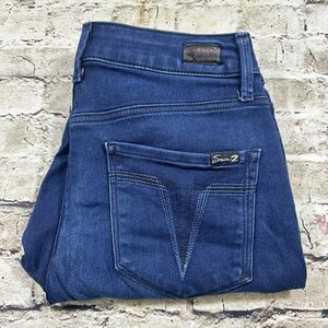 Seven 7 Jeans Womens 10 Blue High Rise Skinny Crop Pants‎ Denim Dark Wash